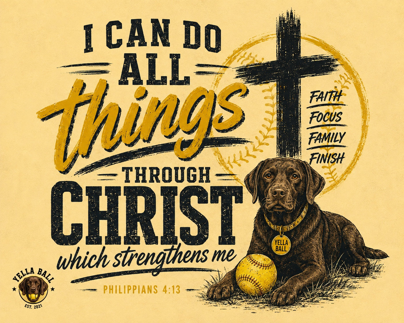 Faith, family and Drake artwork with Philippians 4:13