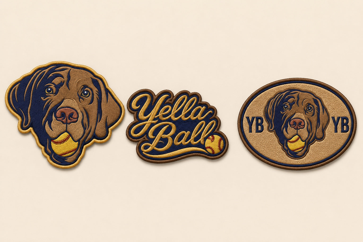 Drake, Yella Ball script and YB embroidered marks